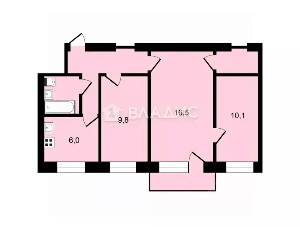 3-к кв. Владимирская область, Владимир Добросельская ул., 208 (54.2 м) - Фото 1