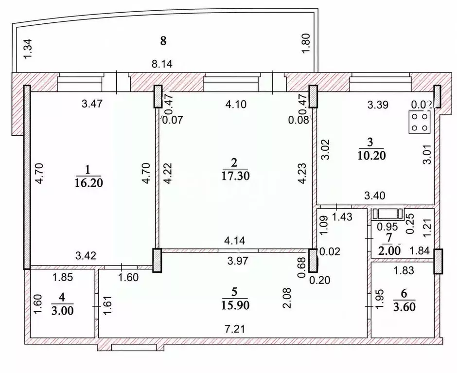 2-к кв. Чувашия, Чебоксары Базарная ул., 10 (68.2 м) - Фото 2
