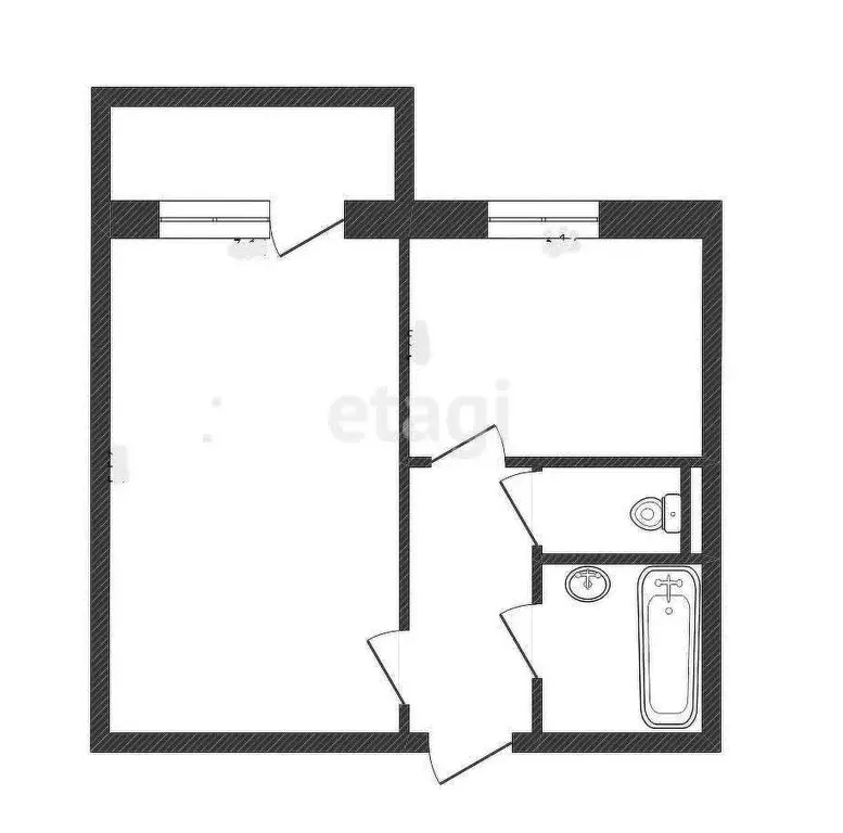 1-комнатная квартира: Строитель, улица Победы, 5А (33.8 м) - Фото 1