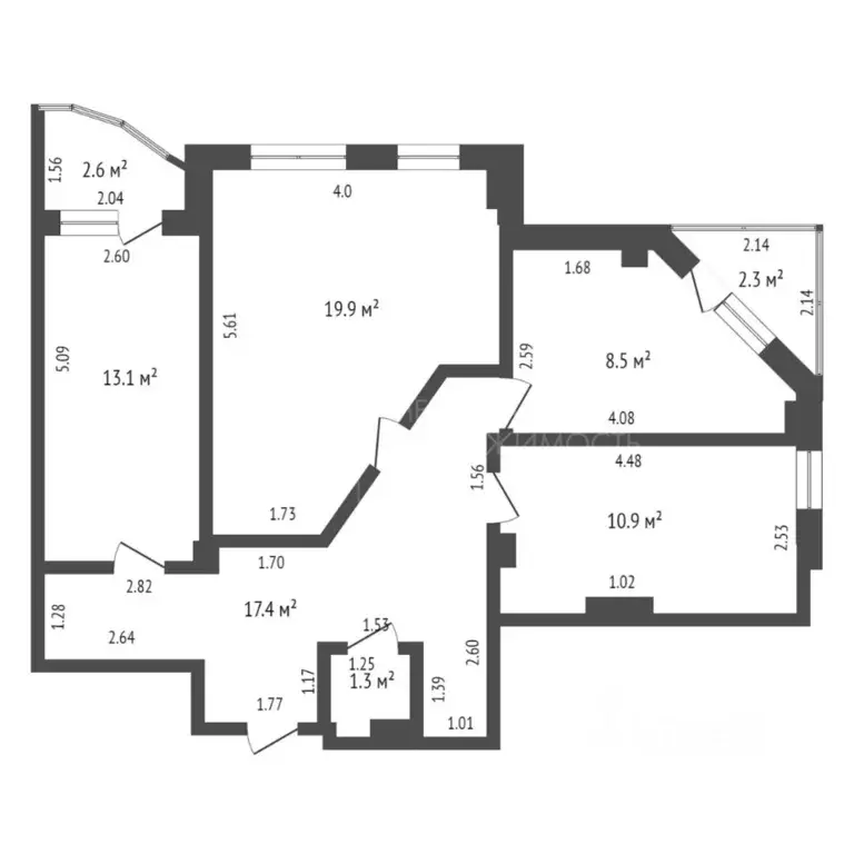 3-к кв. Тюменская область, Тюмень ул. Василия Гольцова, 3 (75.3 м) - Фото 1