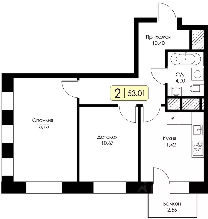 2-к кв. Нижегородская область, Нижний Новгород 15-й Канавинского ... - Фото 1