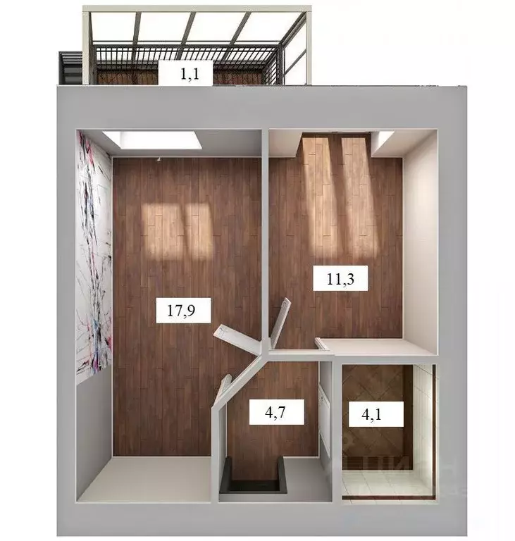 1-к кв. Татарстан, Казань ул. Николая Ершова, 66А (39.1 м) - Фото 2