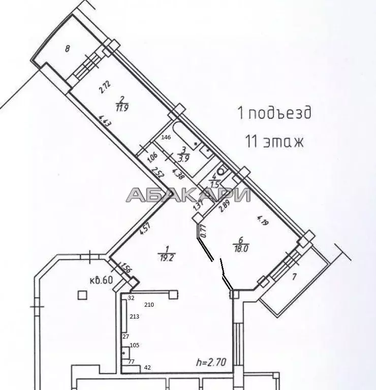 3-к кв. Красноярский край, Красноярск ул. Дмитрия Мартынова, 43 (75.0 ... - Фото 0