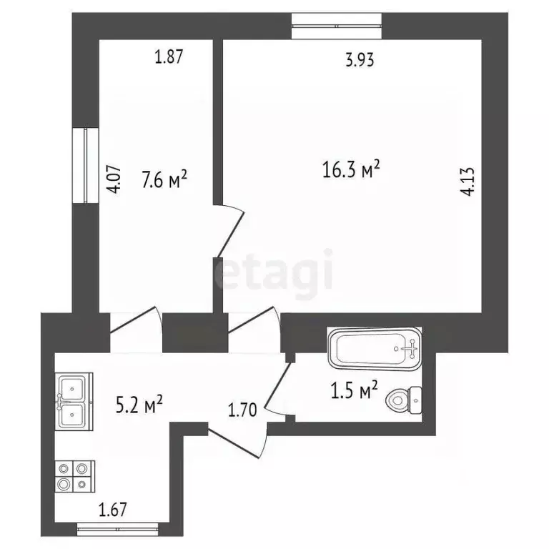 2-к кв. Ростовская область, Ростов-на-Дону Соборный пер., 29 (30.6 м) - Фото 1