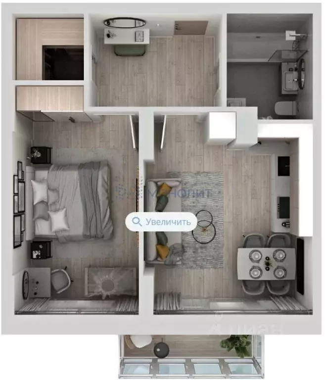 1-к кв. Нижегородская область, Нижний Новгород Вишневый пер., 3 (47.1 ... - Фото 1