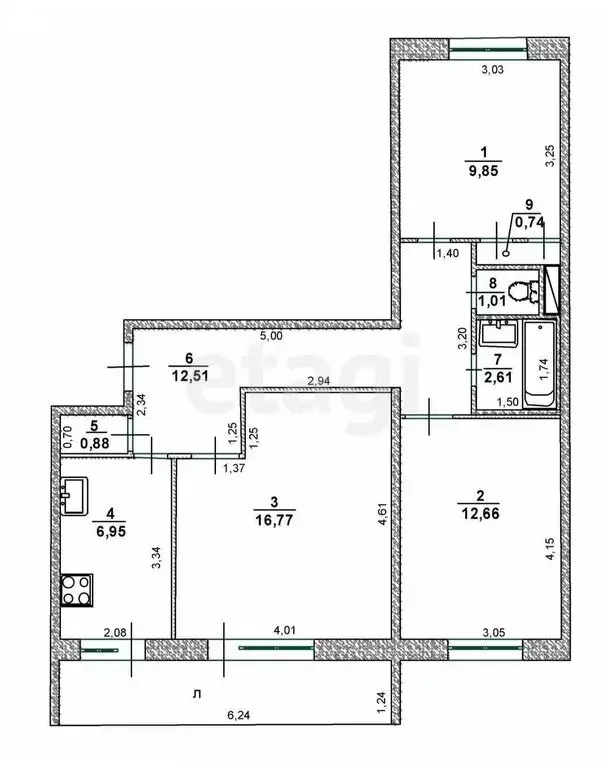 3-комнатная квартира: Ульяновск, Камышинская улица, 17 (68 м) - Фото 0