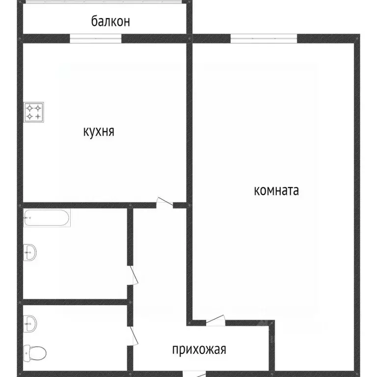 1-к кв. Белгородская область, Белгородский район, Северный городское ... - Фото 1