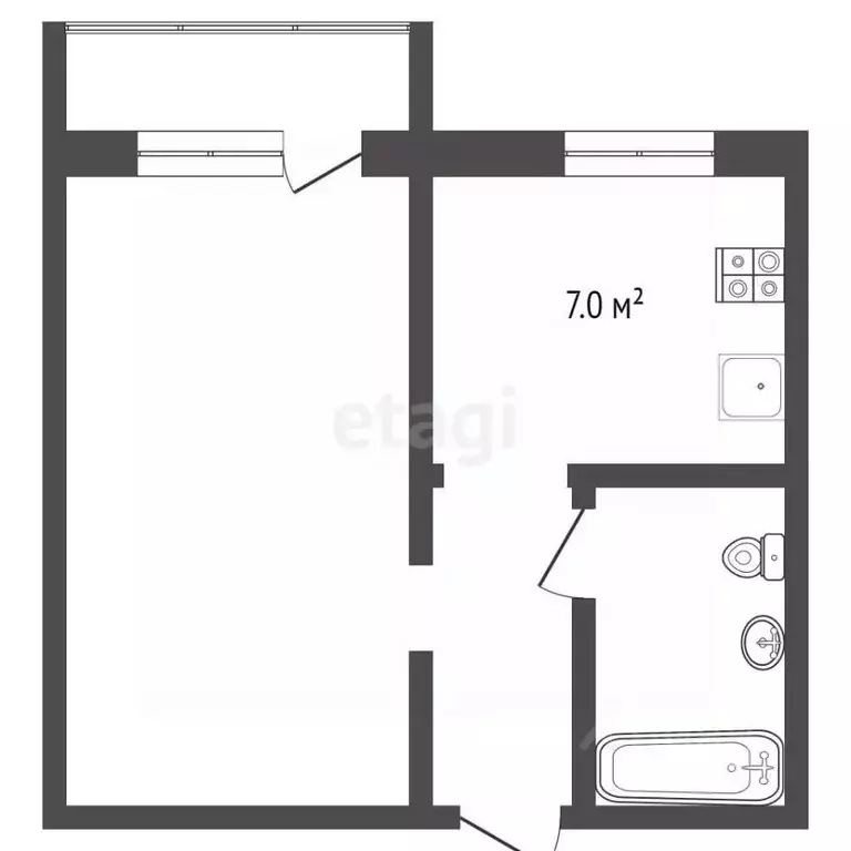 1-к кв. Крым, Симферополь ул. Бела Куна (37.0 м) - Фото 2