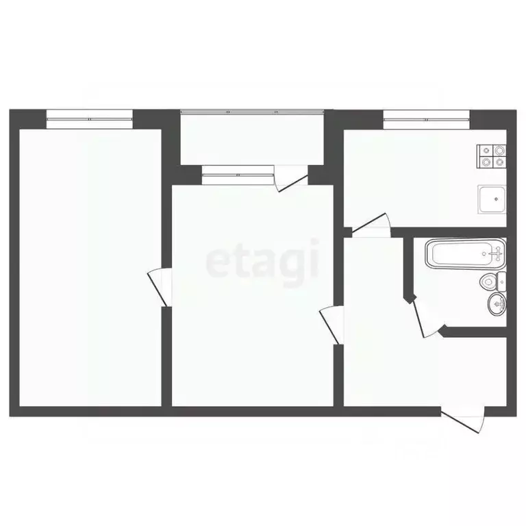 2-к кв. Свердловская область, Тугулым пгт ул. Олимпийская, 3 (45.0 м) - Фото 1