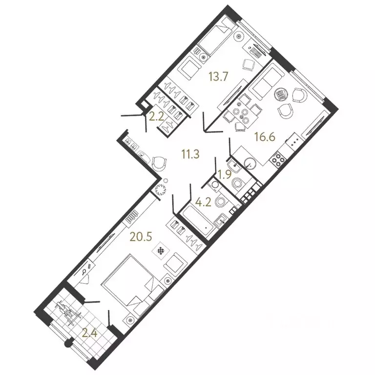 2-к кв. Санкт-Петербург Миргородская ул., 1 (70.4 м) - Фото 0