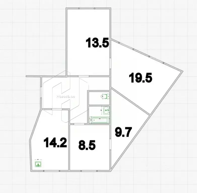 3-к кв. Мордовия, Рузаевка ул. Юрасова, 15 (95.0 м) - Фото 1
