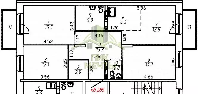 3-к кв. Бурятия, Улан-Удэ ул. Виталия Сукуева, 1к4 (84.8 м) - Фото 2