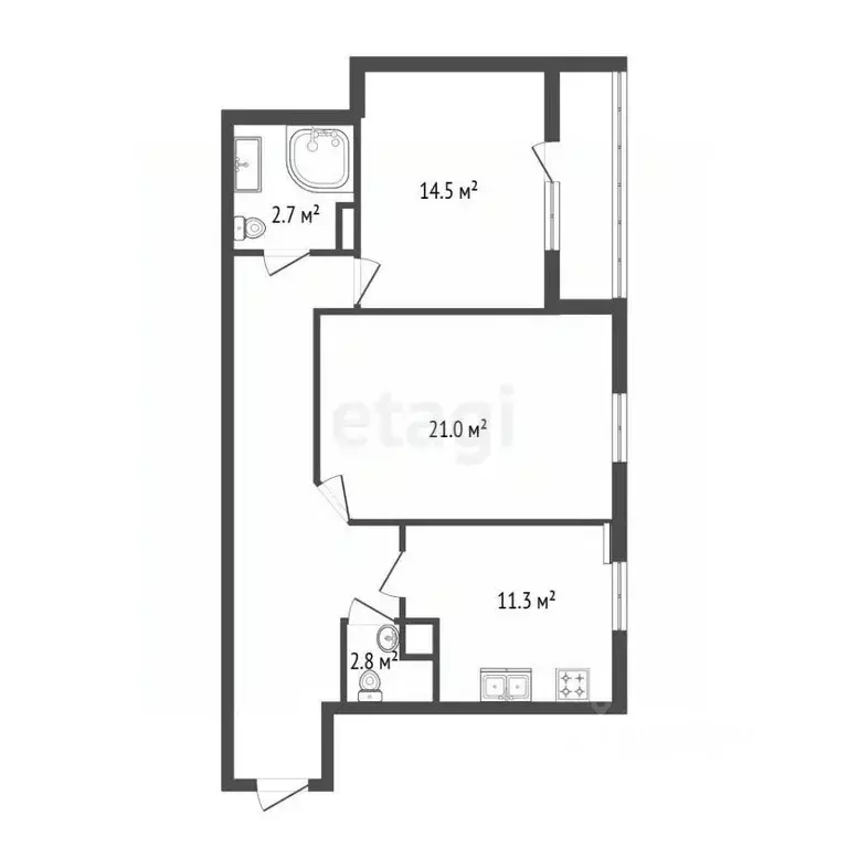 2-к кв. Санкт-Петербург Московское ш., 30к2 (77.2 м) - Фото 1