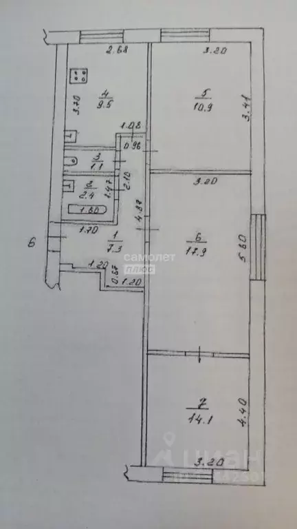3-к кв. Татарстан, Нижнекамск Спортивная ул., 15 (63.2 м) - Фото 2