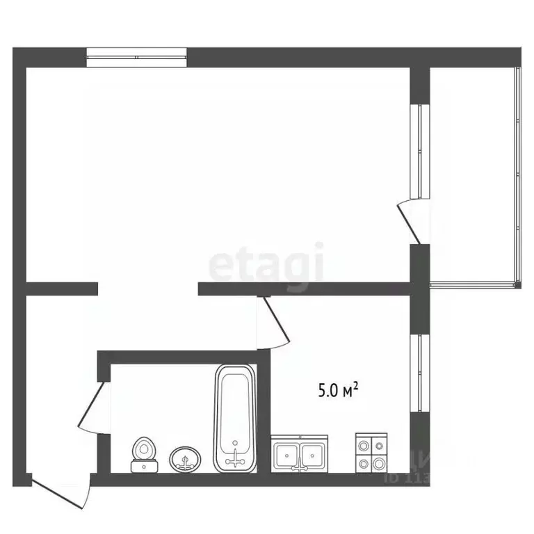 1-к кв. Московская область, Серпухов ул. Крупской, 6 (30.5 м) - Фото 2