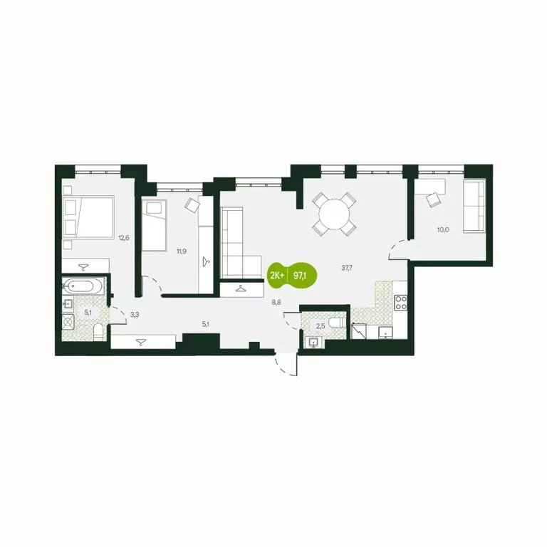 4-к кв. Забайкальский край, Чита Каштакский мкр,  (97.1 м) - Фото 0