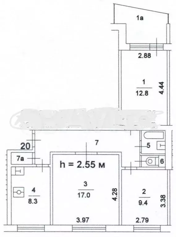 3-к. квартира, 63,5 м, 4/9 эт. - Фото 0