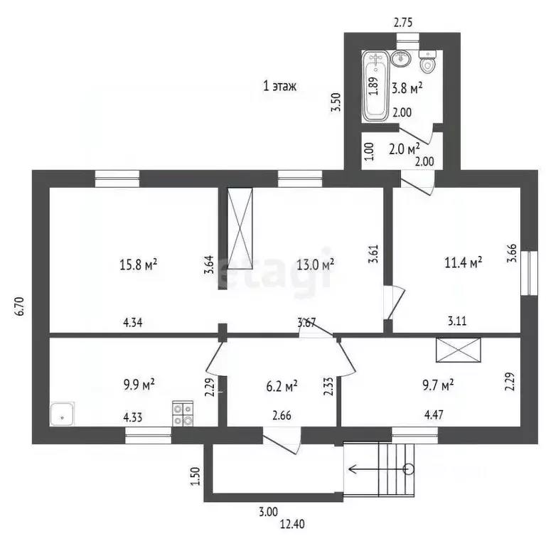 Дом в Крым, Бахчисарайский район, Куйбышевское с/пос, с. Высокое ул. ... - Фото 2
