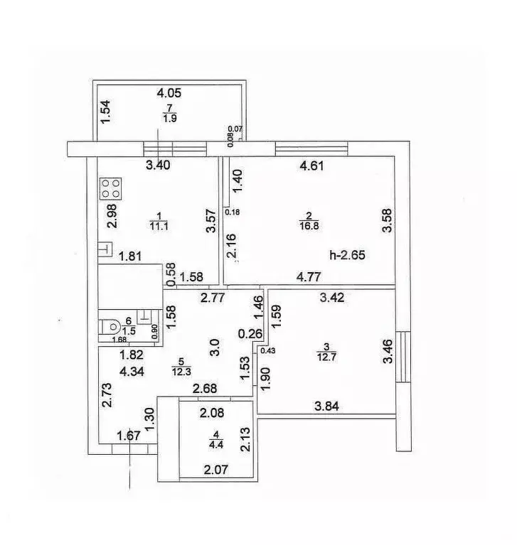 2-к кв. Татарстан, Казань ул. Академика Завойского, 23 (59.3 м) - Фото 2