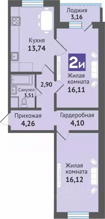 2-к кв. Марий Эл, Медведево городское поселение, Медведево пгт ул. ... - Фото 0