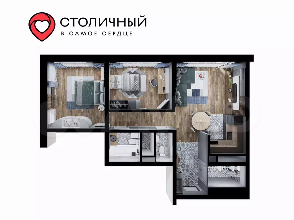 2-к. квартира, 74,1 м, 21/25 эт. - Фото 1