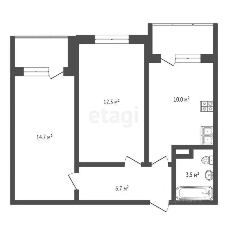 2-к кв. Ростовская область, Ростов-на-Дону ул. Нансена, 83с1 (51.0 м) - Фото 1