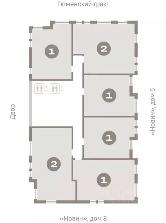 2-к кв. Ханты-Мансийский АО, Сургут 35-й мкр, Квартал Новин жилой ... - Фото 2