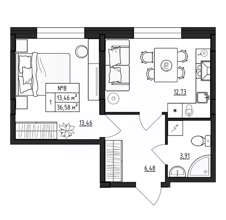 1-к кв. Ленинградская область, Гатчинский муниципальный округ, д. ... - Фото 1