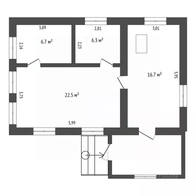 Дом в Амурская область, с. Ивановка пер. Набережный, 1 (52 м) - Фото 2