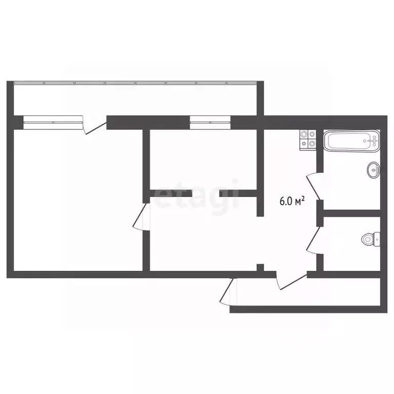 1-к кв. Калининградская область, Калининград ул. Бесселя, 2 (42.4 м) - Фото 2