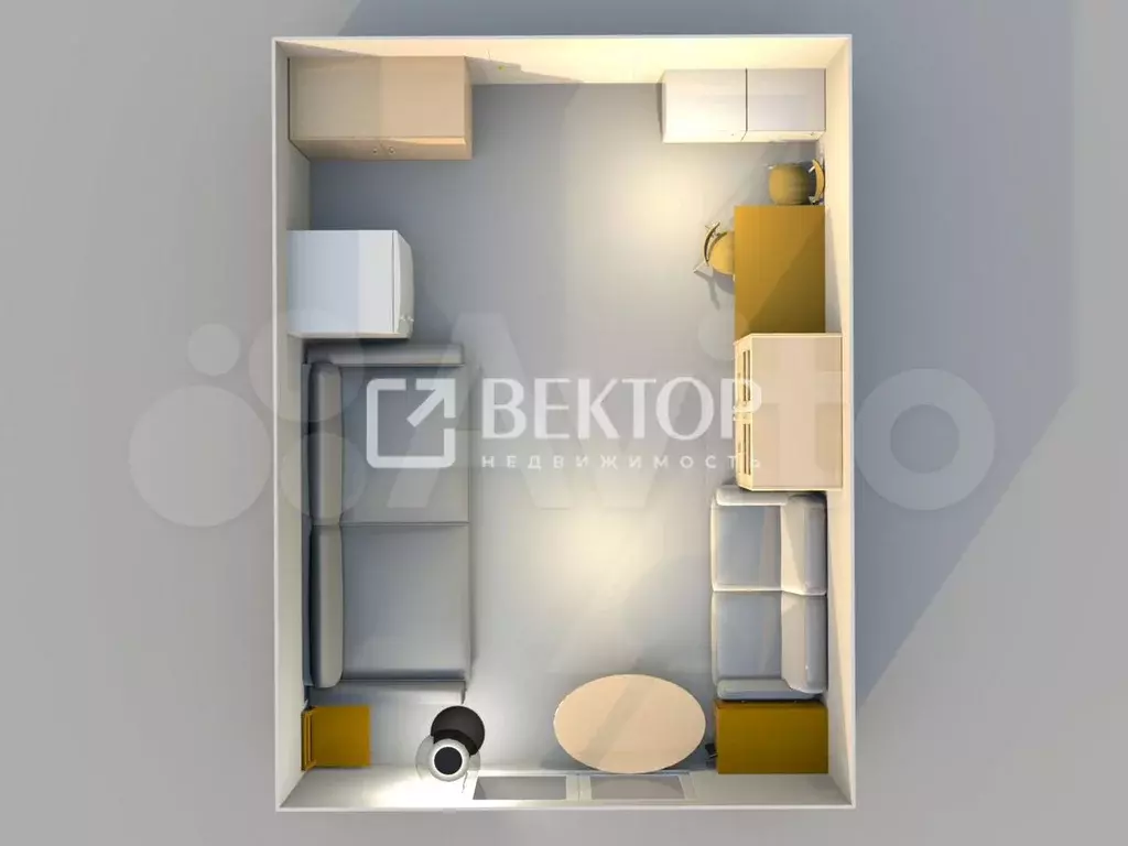 Квартира-студия, 17,2 м, 4/5 эт. - Фото 1
