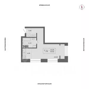 1-к кв. Новосибирская область, Новосибирск Аэропорт мкр,  (35.91 м) - Фото 0