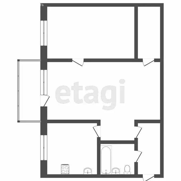 2-комнатная квартира: Томск, проспект Кирова, 46А (46 м) - Фото 0