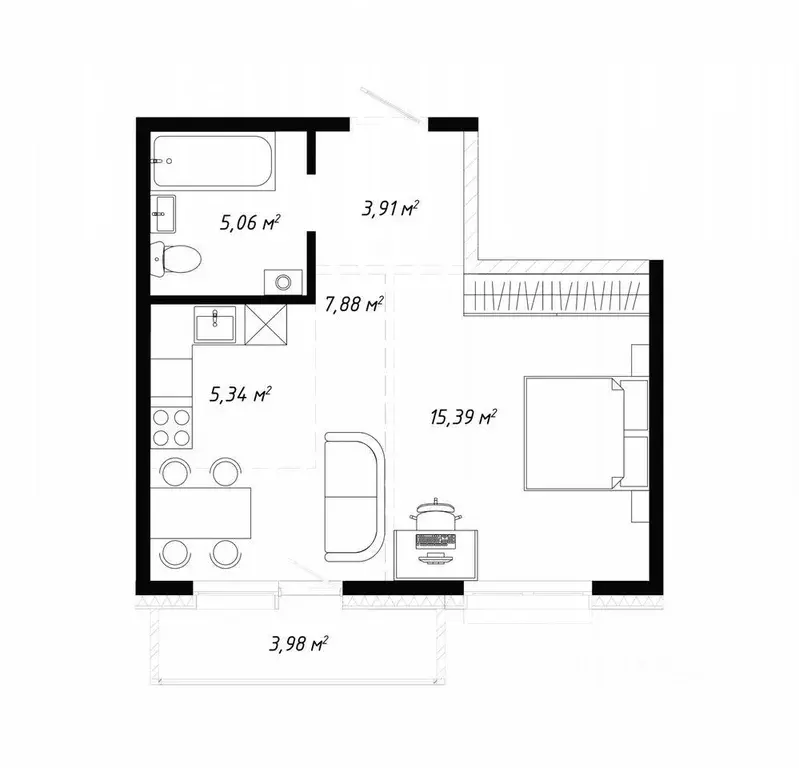 1-к кв. Иркутская область, Иркутск ул. Баррикад (42.0 м) - Фото 2