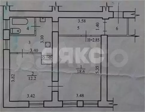 2-к. квартира, 48,1 м, 2/2 эт. - Фото 0