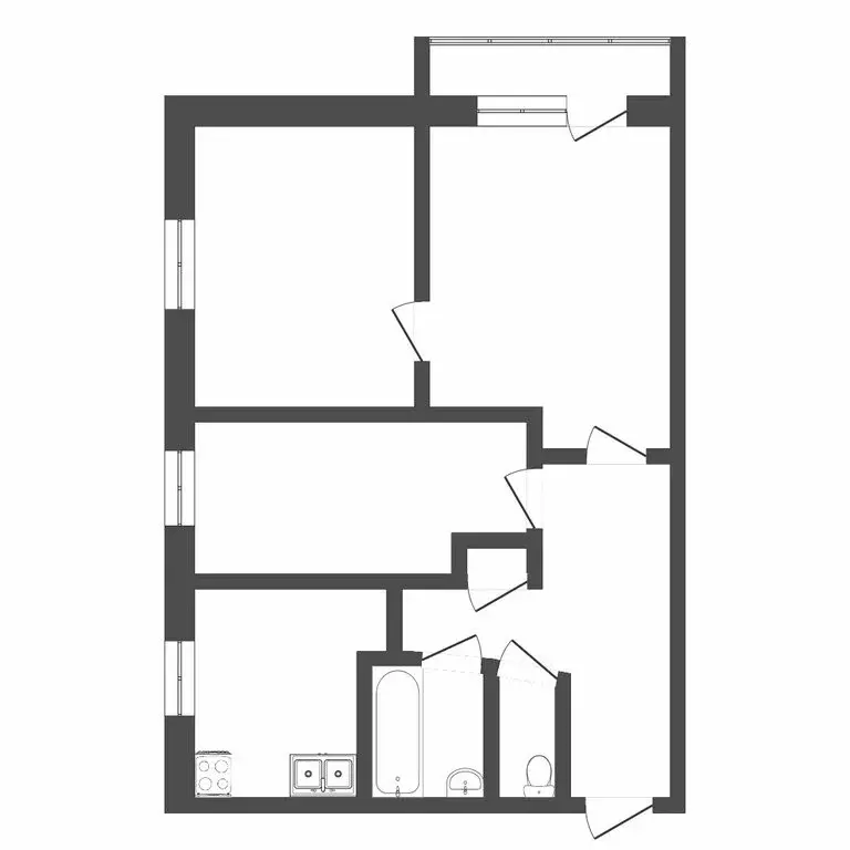 3-комнатная квартира: Тюмень, Волгоградская улица, 113 (51.2 м) - Фото 1