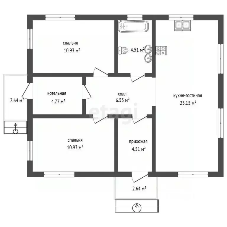 Дом в Орловская область, с. Тросна ул. Лебедева, 4 (96 м) - Фото 2