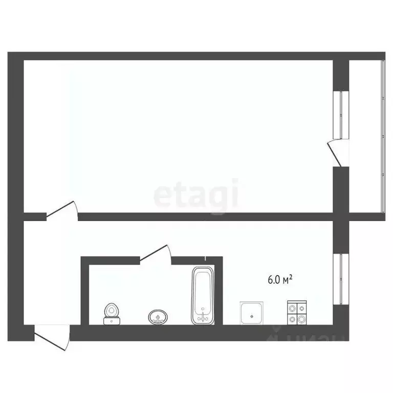 1-к кв. Тюменская область, Тюмень проезд Геологоразведчиков, 26 (31.2 ... - Фото 2