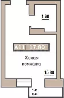 Квартира-студия, 17,8 м, 3/9 эт. - Фото 0