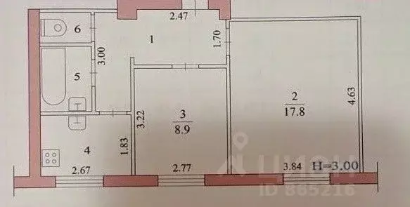 2-к кв. Волгоградская область, Волжский ул. Логинова, 17 (43.8 м) - Фото 1