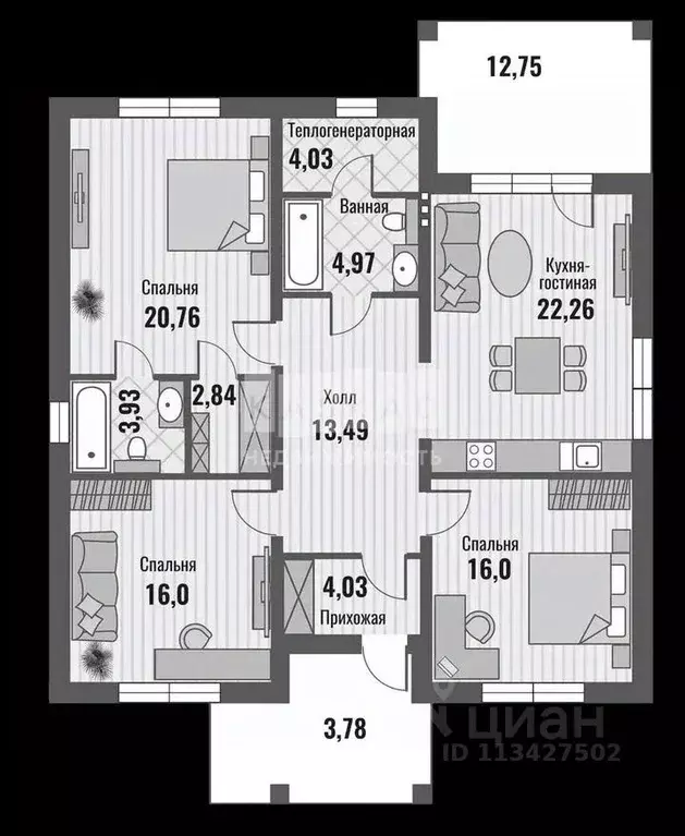 Коттедж в Москва № 177 кв-л, 429 (130 м) - Фото 1