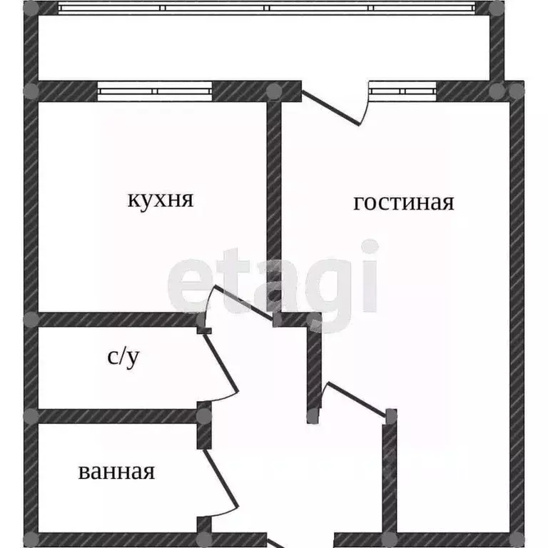 1-к кв. Воронежская область, Воронеж Южно-Моравская ул., 60 (33.8 м) - Фото 2