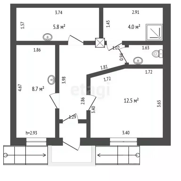 Офис в Омская область, Омск просп. Карла Маркса, 22а (40 м) - Фото 1