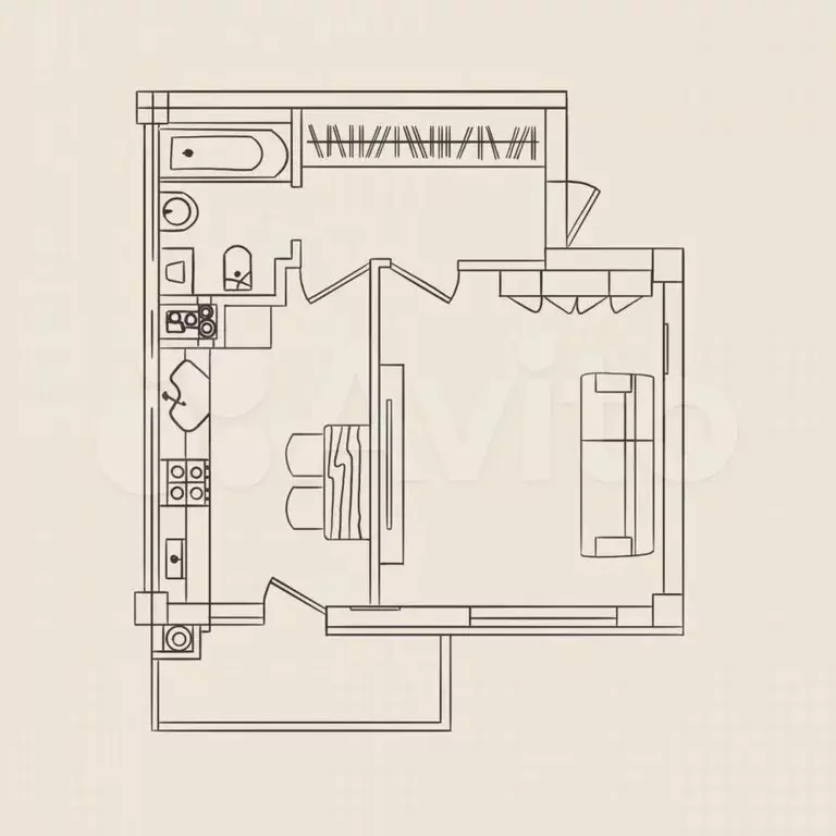 1-к. квартира, 41 м, 3/6 эт. - Фото 0
