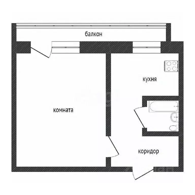 1-к кв. Курганская область, Курган Заозерный жилрайон, 4-й мкр, 12А ... - Фото 2