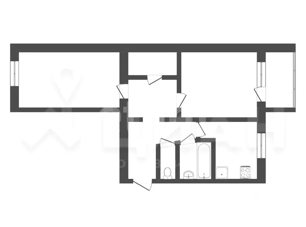 1-к кв. Татарстан, Казань Чистопольская ул., 62 (46.0 м) - Фото 2