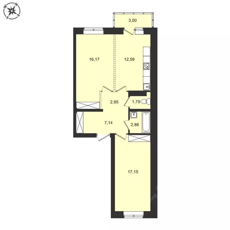 2-к кв. Иркутская область, Иркутский муниципальный округ, с. Мамоны ... - Фото 1