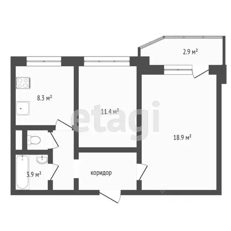 2-к кв. Москва ул. Генерала Кузнецова, 11К2 (52.0 м) - Фото 1