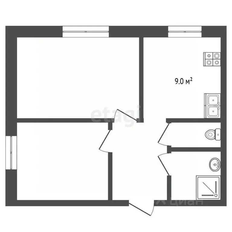 2-к кв. Архангельская область, Котлас Октябрьская ул., 36 (46.3 м) - Фото 2