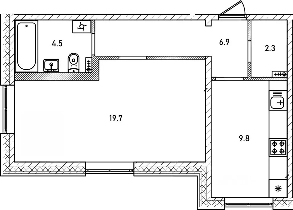 1-к кв. Новгородская область, Великий Новгород 6-й кв-л,  (42.9 м) - Фото 1